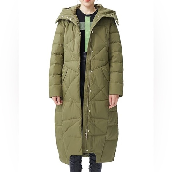 Orolay Down Coat Puffer Army Green Maxi Long Women’s size large - Picture 1 of 14